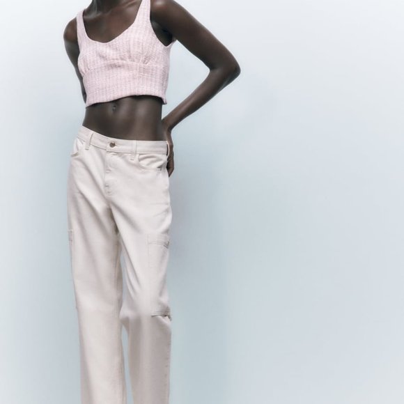 NWT ZARA TEXTURED COSET CROP TOP/ZARA SUMMER TOP - Picture 7 of 7